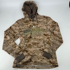 Majestic Kansas City Royals Baseball Hoodie Men's M Camo Digital MLB Authentic